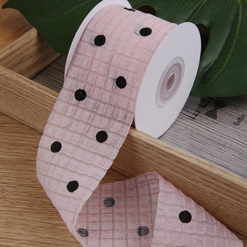 Polka Dot Woven Ribbon DIY Hair Bow Clothing Straw Hat Shoes Flower Gift Flower Packaging Ribbon 2.5 CM