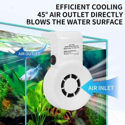 Aquarium Cooling Fan Chiller With High Low Gears Wind Power Fish Tank Cooling Device Silent External Wall Mount Fish Tank Cooler