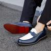 Men's Large Size Leather Slip-On Shoes - Pointed Toe, Thick Sole, Formal & Casual Driving Loafers Size 46