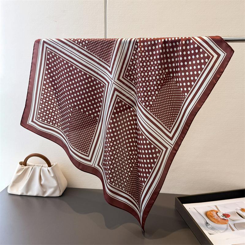 

Summer Luxury Style Square Scarves Women Silk Scarf Floral Bandana Small Neckties Hairbands Foulard Shawl 70x70cm