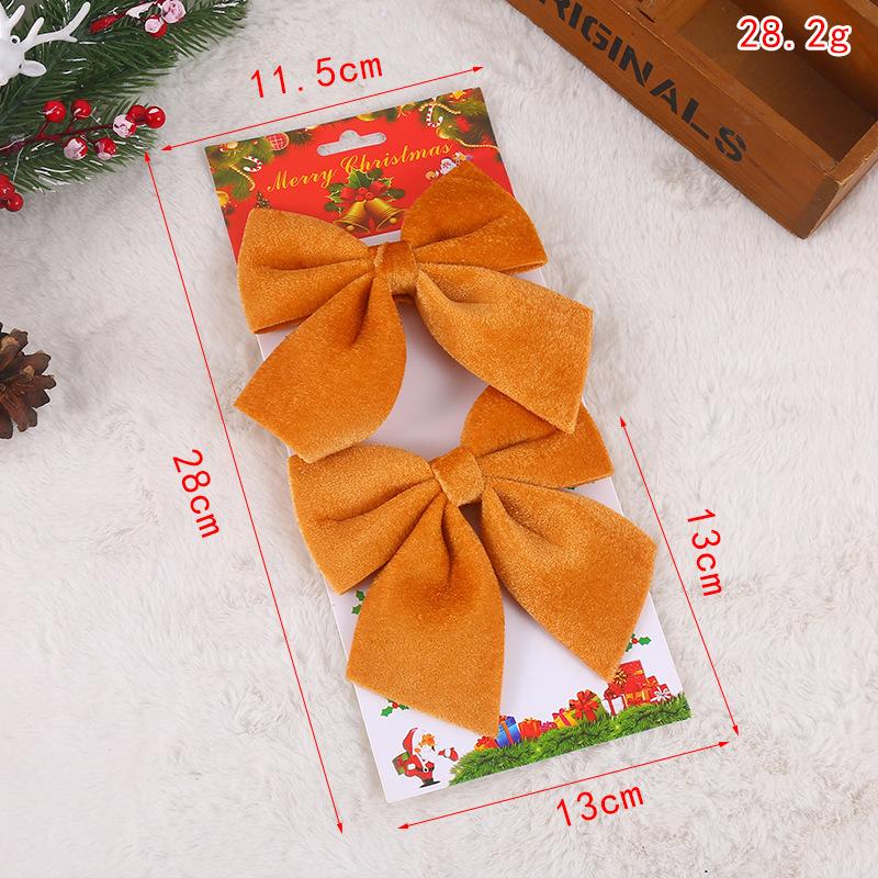 2/3PC Christmas Velvet Bows Xmas Pendants DIY Window Decora for Party Christmas Tree Topper Ornament for Wedding Outdoor Decor