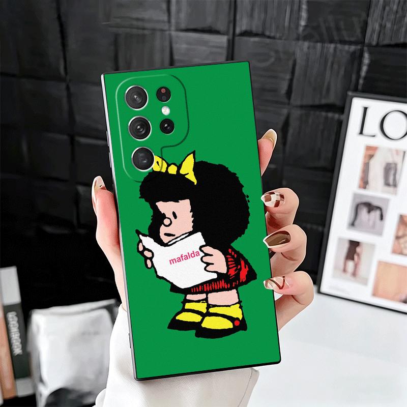 

Mafalda Cartoon Cute Soft Phone Case for Samsung Galaxy S26 S25 Edge S24 Ultra S23 Plus S22 S21 FE S20 Black Cover Back Shell Samsung S24 Plus