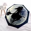 1pc Witch Moon Automatic Folding Umbrella   Compact 8 Rib Design, Durable Iron Frame for Travel, Outdoor,  a0920106