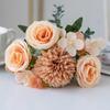 Artificial Flowers, Rose, Chrysanthemum, Silk Bridal Bouquet, Wedding, Outdoor Bow, Festival, Vase for Home Room, Table, DIY Gift Decoration