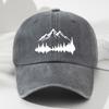 Retro Mountain Print Soft Top Baseball Cap Unisex Fashion Outdoor Sports Fishing Cap