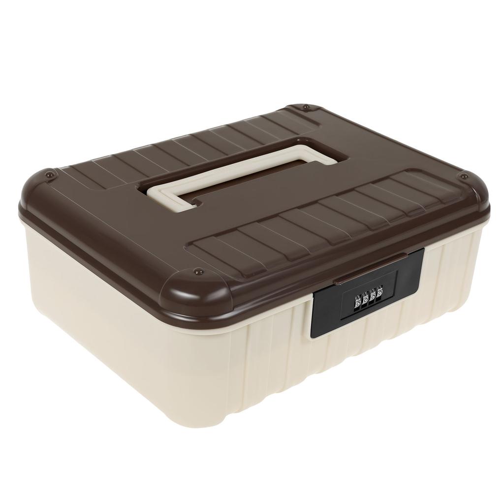 Four Digit Password Lock Safe Box Portable Money Jewelry Privacy Security Storage Box Large Capacity Household Office Organizer