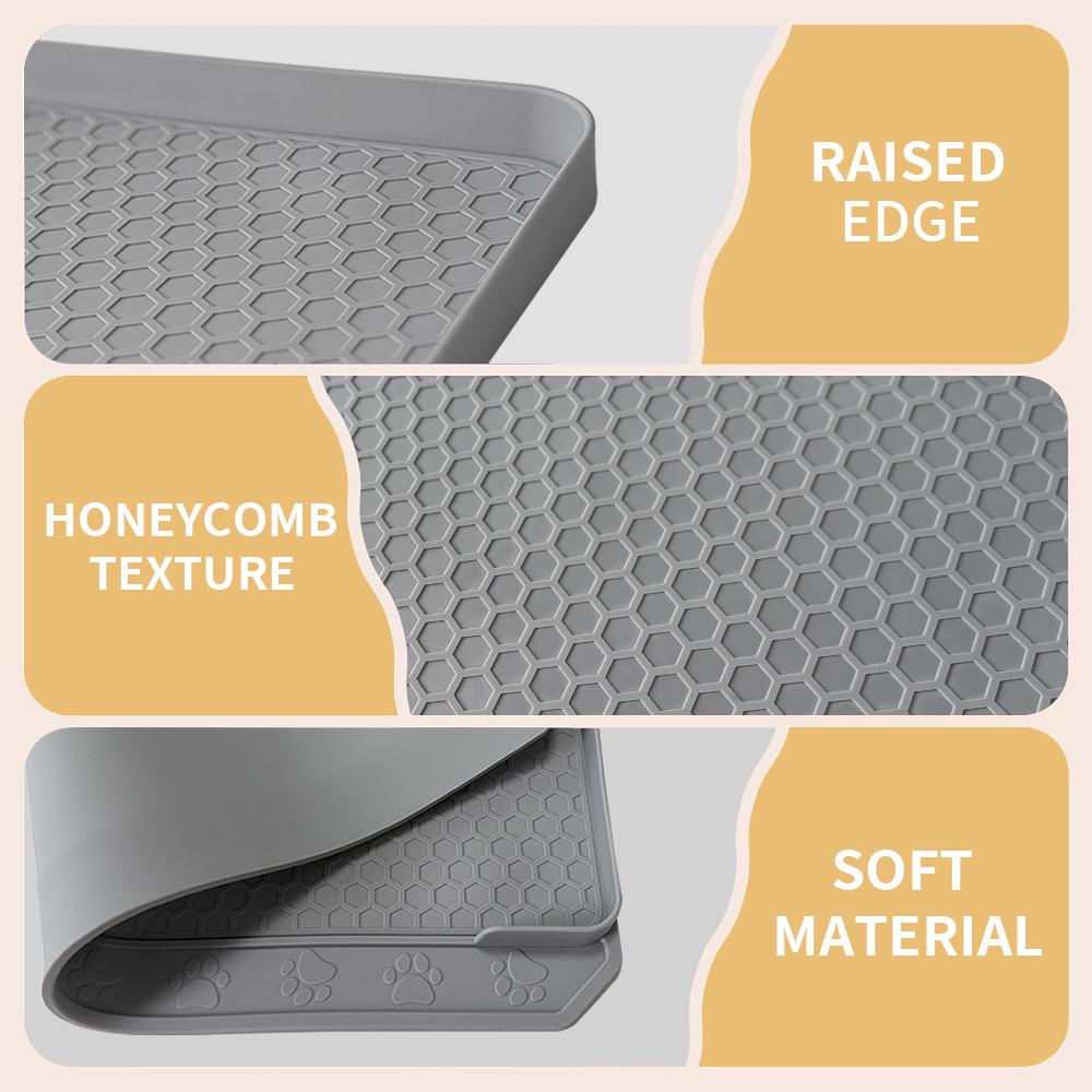 Silicone Cat Litter Mat - 60cm Waterproof & Easy to Clean, Reduces Litter Scatter