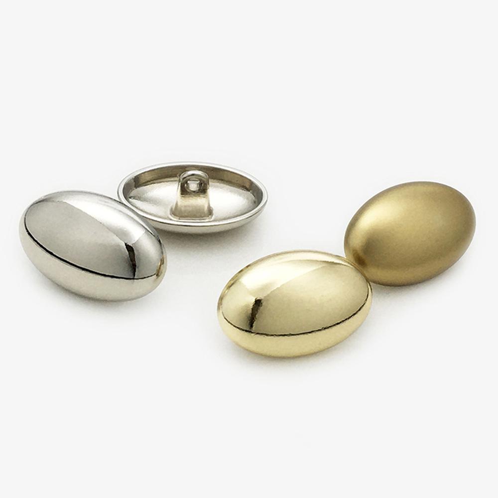 10Pcs Matte & Glossy Oval Metal Buttons For Clothing/Bags/Shoes, 17.5/22.5Mm Minimalist Fashion Buttons Gold Silver Mist Gold