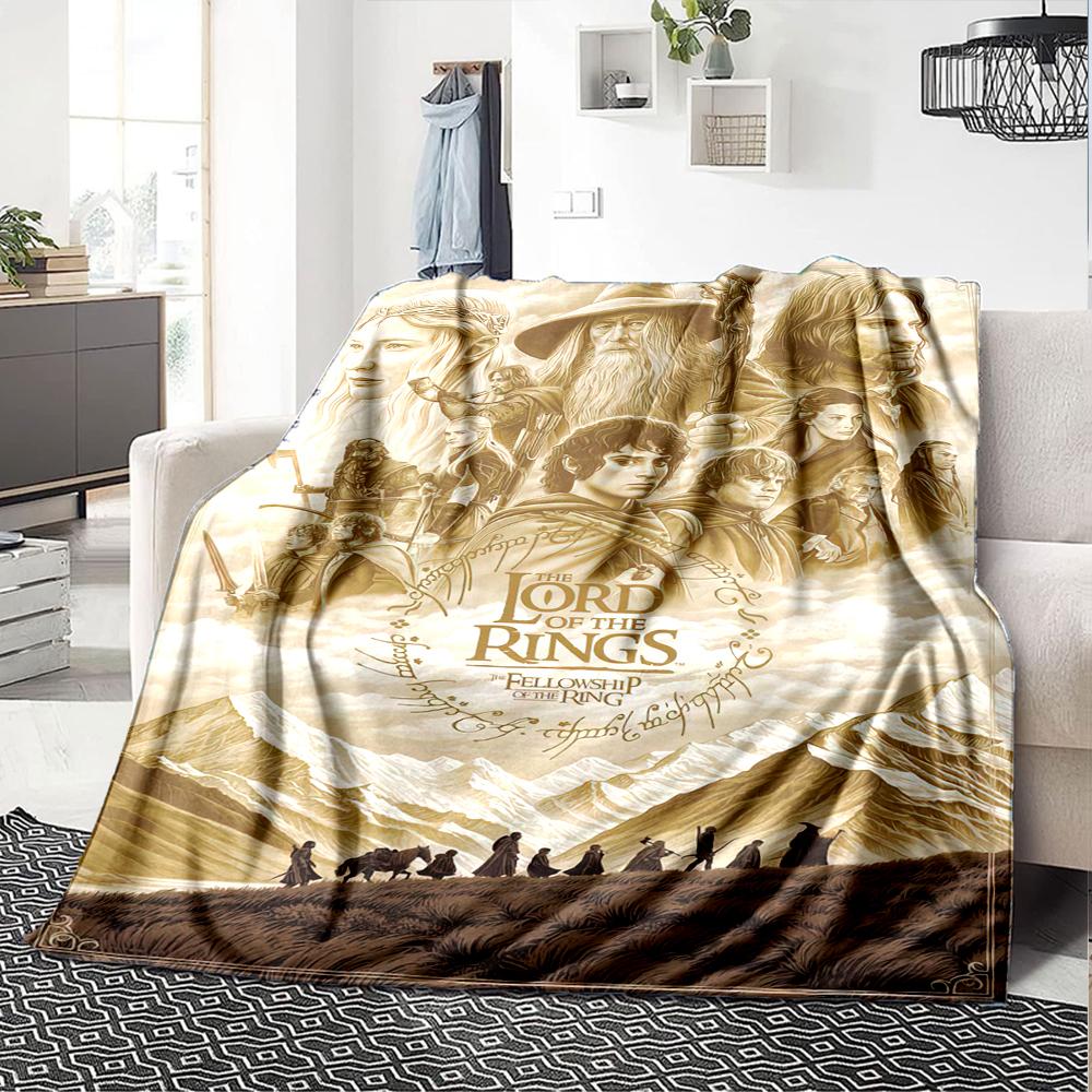 1PC The Lord of the Rings printed blanket, all season lightweight home office outdoor nap multifunctional blanket A6