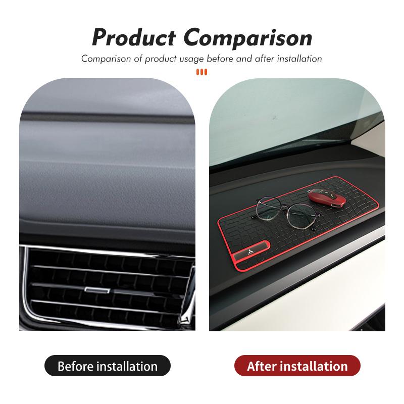 dnsh2 For Mitsubishi Car Logo Anti-Slip Mat Dashboard Silicone Sticky Storage Pad Outlander Pajero Sport Lancer EX ASX L200 Eclipse