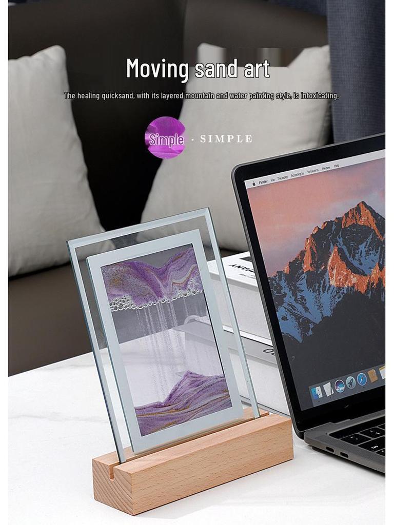 Quicksand Painting Night Light: Creative USB Atmosphere Decor for Living Room, Bedroom, Office