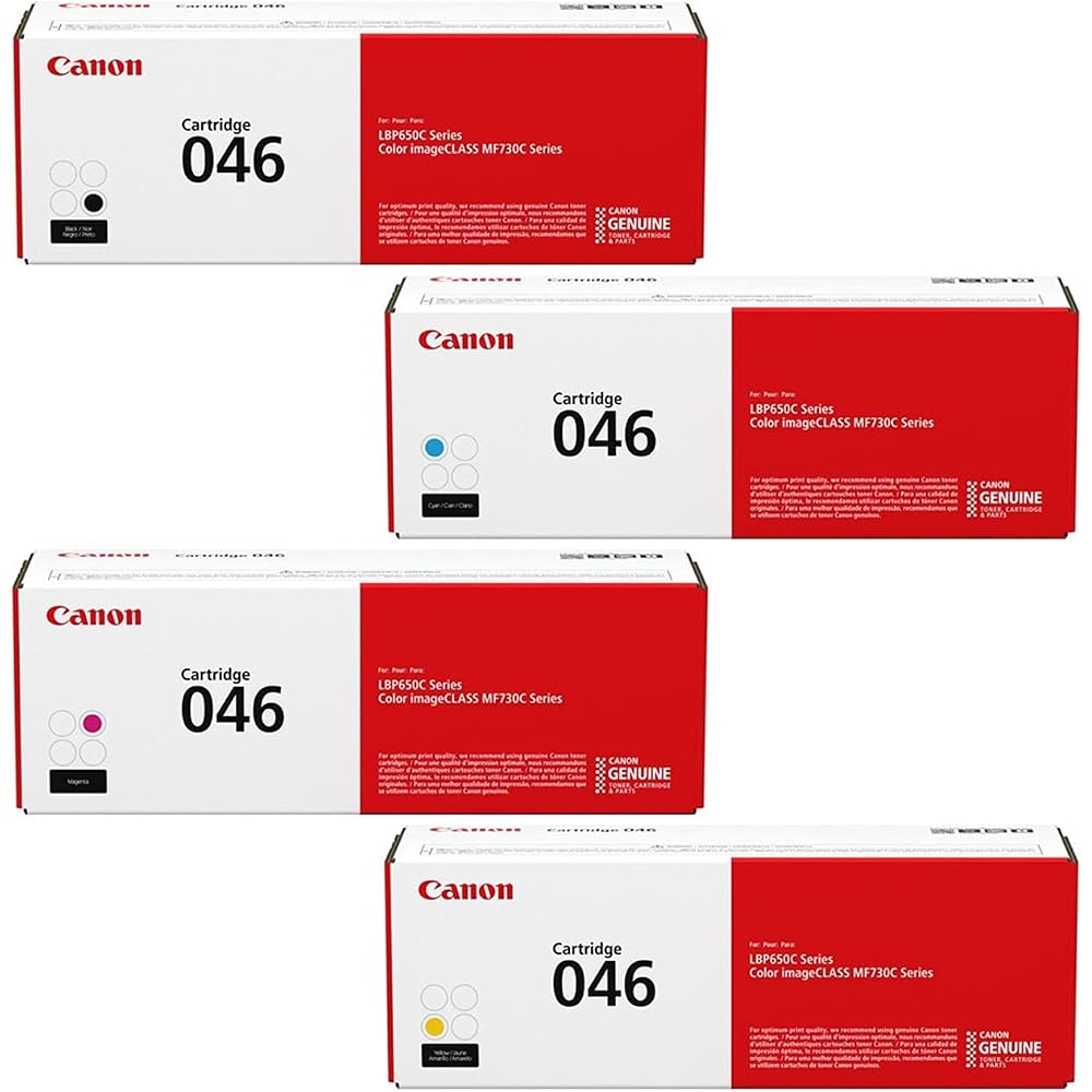 Genuine CANON CRG046 4 color set CRG-046BLK/CRG-046CYN/CRG-046MAG/CRG-046YEL 4 color set toner ca...