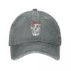 Misfits Skull Baseball Cap Distressed Denim Washed Horror Halloween Headwear Unisex Outdoor All Seasons Travel Gift Hats Cap