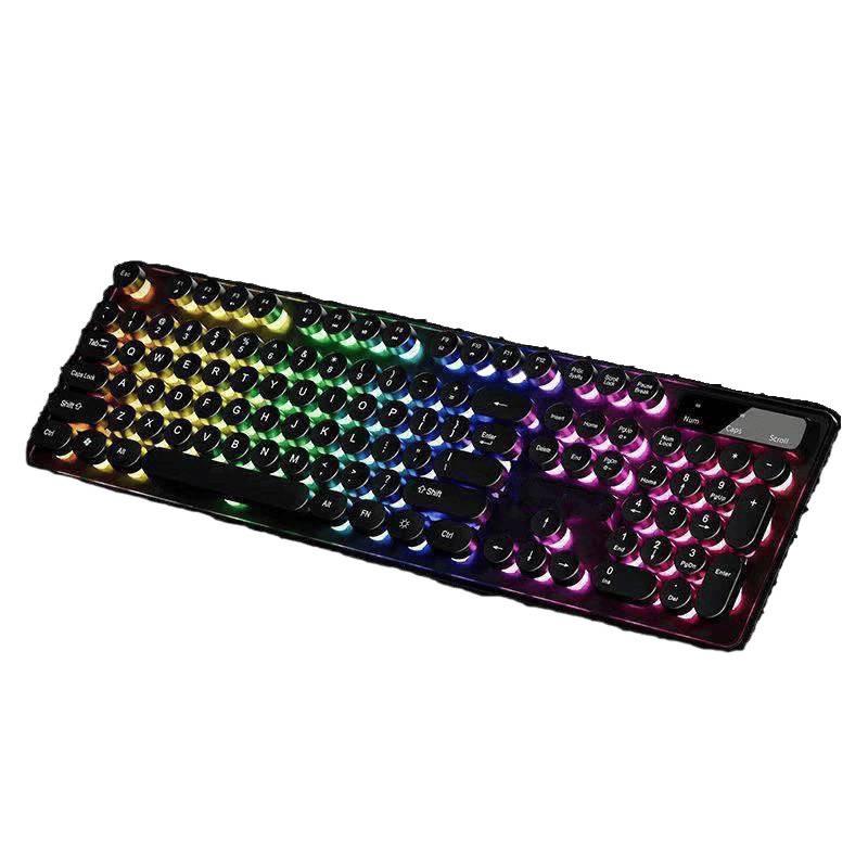 Retro Punk Mechanical Feel Gaming Keyboard & Headset Combo for Desktop/Laptop Gaming