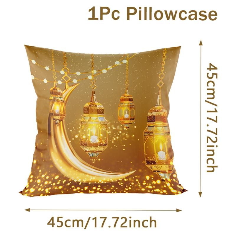 2026 Eid Mubarak Pillowcase Decor for Home Sofa Cushion Cover Islamic Ramadan Kareem Decoration Mosque Muslim Pillow Cover Gifts