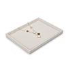 Woodten Off-White Striped Leather Jewelry Tray, Accessory Organizer, Watch Display Storage, P09802