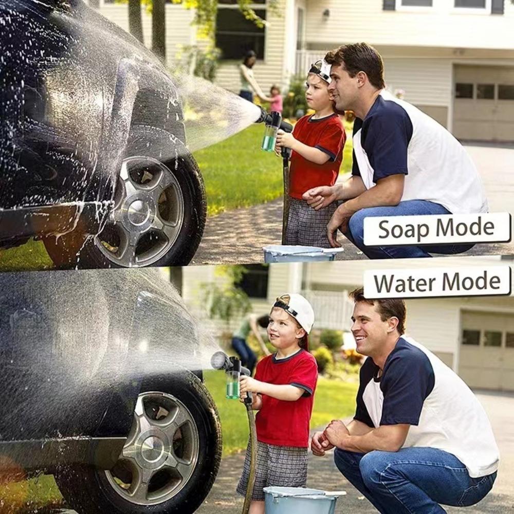 Multifunctional  Adjustable Mode Water Guns Nozzle Hose Washer Garten Watering Jet Sprayer with Foam Container Fertilizer Tools