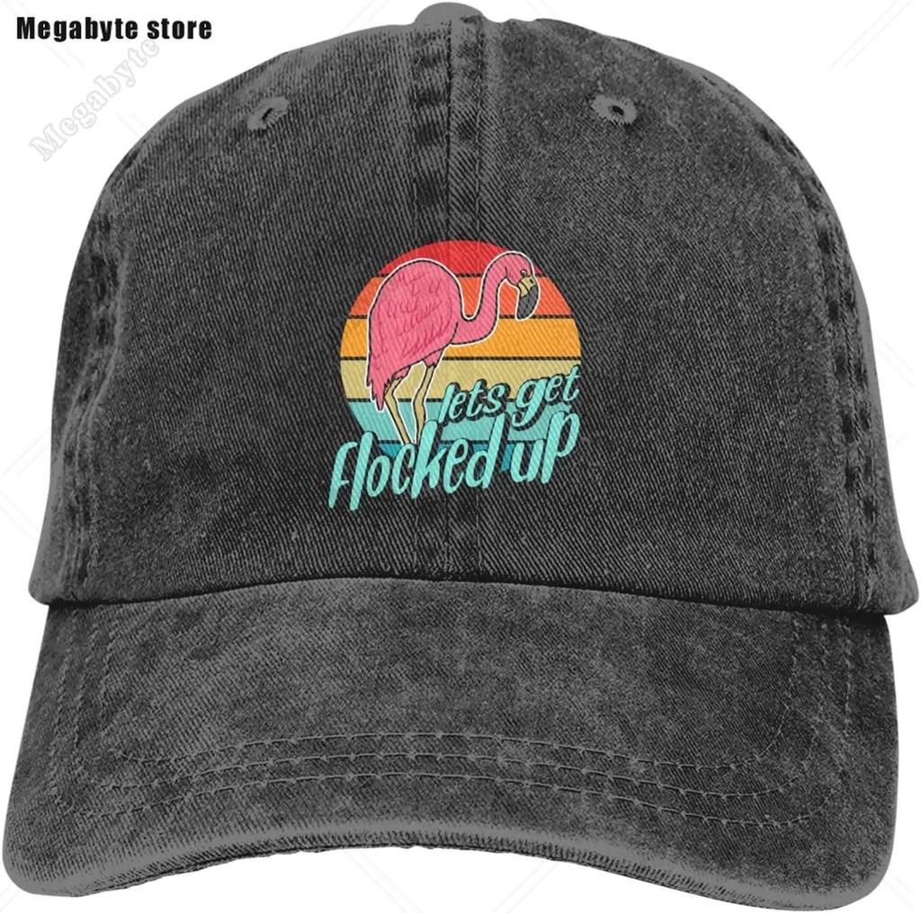 Calm The Flock Down Pink Flamingo Baseball Cap Golf Dad Hat Adjustable Original Classic Low Profile Hat Unisex Women
