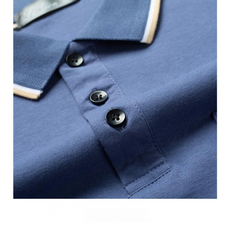 Dad Spring Jacket Middle-Aged And Elderly Men Long-Sleeve Polo Shirt 100% Cotton Base Shirt Grandpa Spring And Autumn T-Shirt