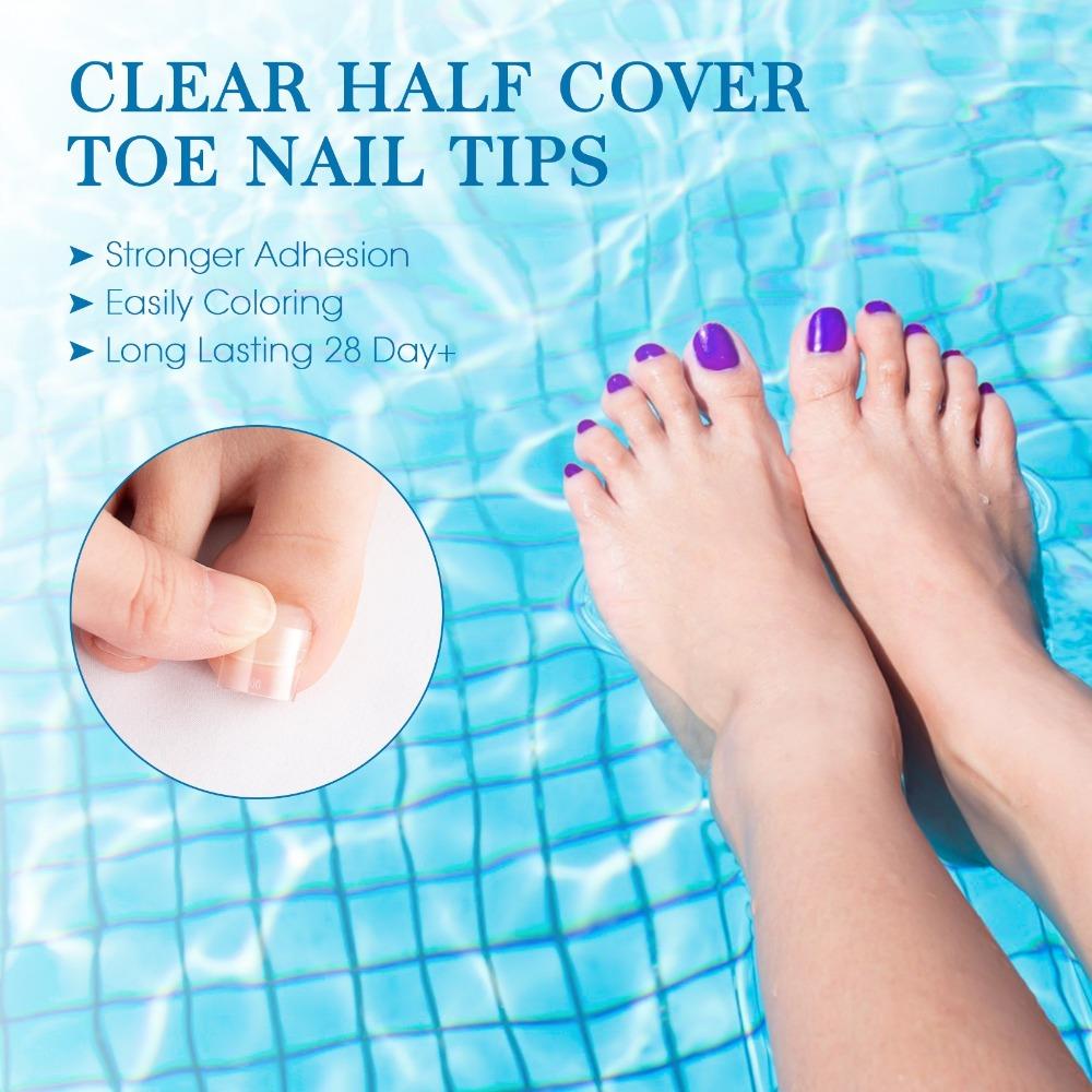 120/240pcs 12 Sizes Nailpop Toe Nail Tips Transparent Artificial Fake Toenail  Foot Nail