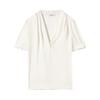 LANCY Women's V-Neck Short Sleeve Blouse
