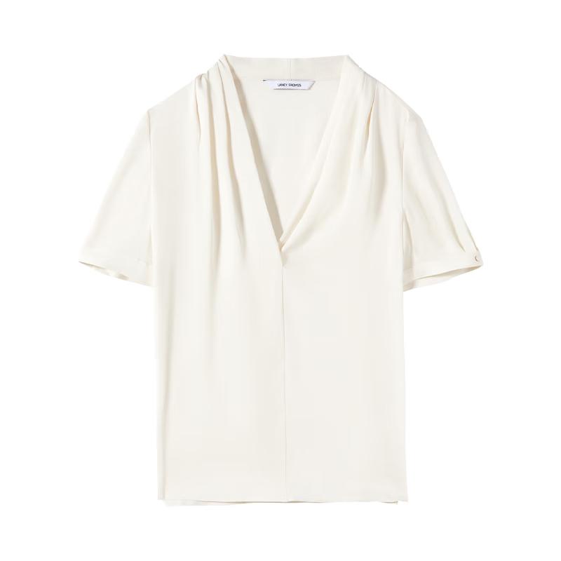 

LANCY Women s V-Neck Short Sleeve Blouse L