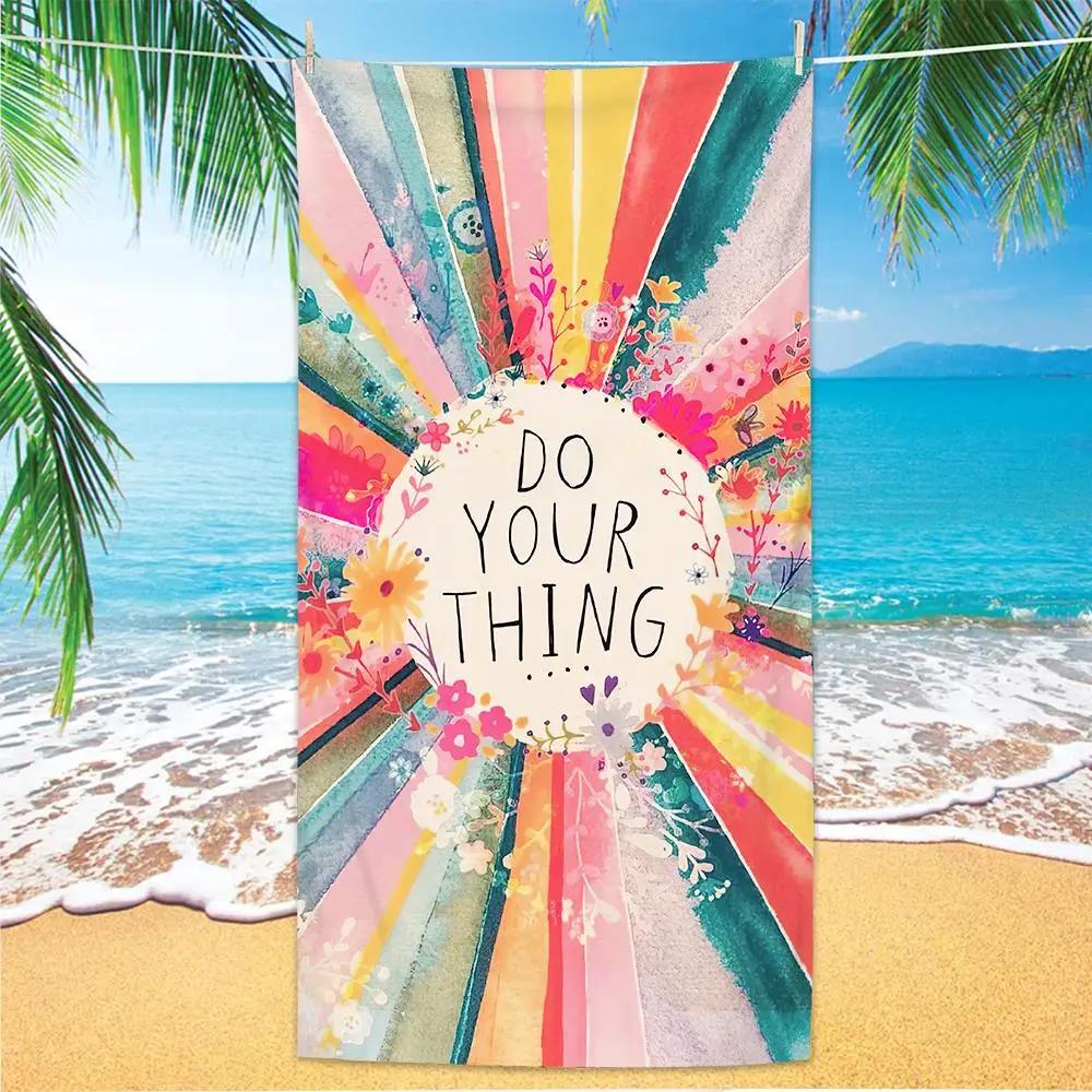 Summer Fun Print Beach Towel - Soft Absorbent Towel for Vacation Lovers,Vibrant and Stylish Designs for Everyday Use and Comfort