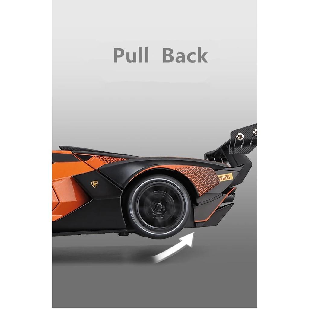 1/24 Lamborghini Essenza SCV12 Alloy Sports Car Model Diecasts Metal Toy Vehicles Car Model Collection Simulation Sound Light Childrens Gift