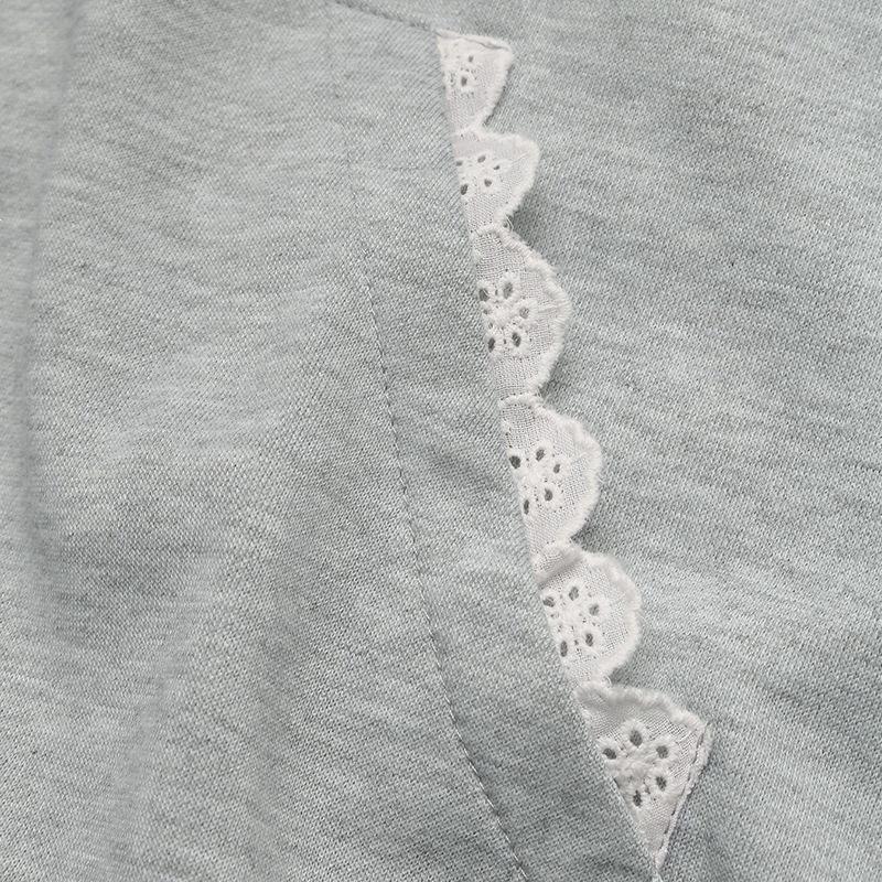 TikTok Trend: 2026 Autumn/Winter Mid-Length Hooded Sweatshirt for Women with Bowknot and Lace Details.