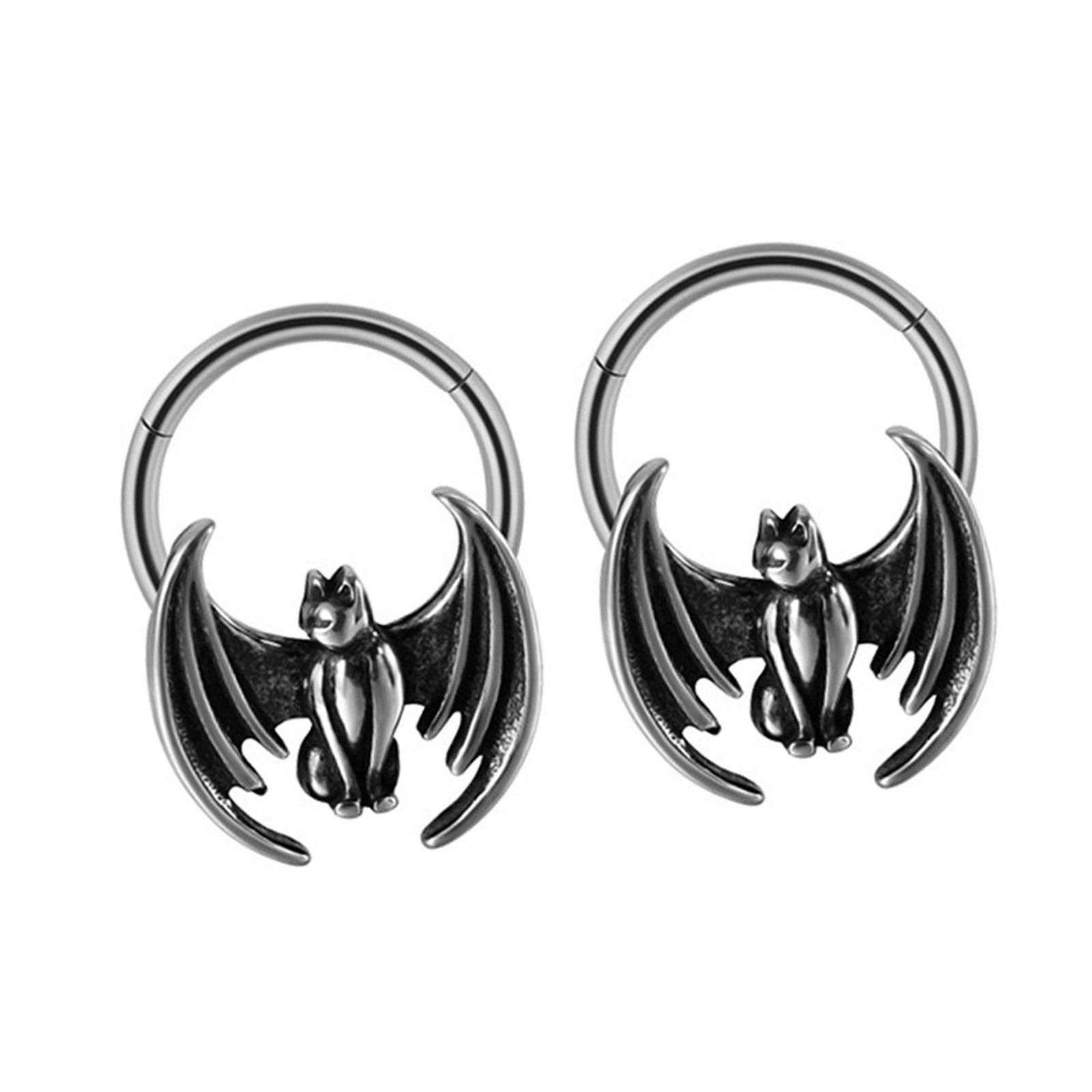 

Набор из 2 колец для носа с изображением животных, кольца для носа, серьги для носа из нержавеющей стали, модные украшения для ушей на любой случай 2
