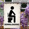 2D Flat Vintage Metal Downloading Toilet Sign Rustic Aluminium Wall Decor for Bathroom Restroom Bar Cafe Garage Humorous Restroom Usage