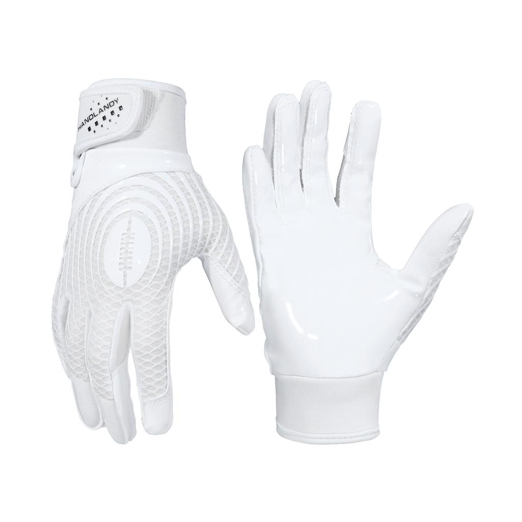 HANDLANDY Kids football gloves, new material high viscosity, comfortable, soft and durable, pure black American football gloves
