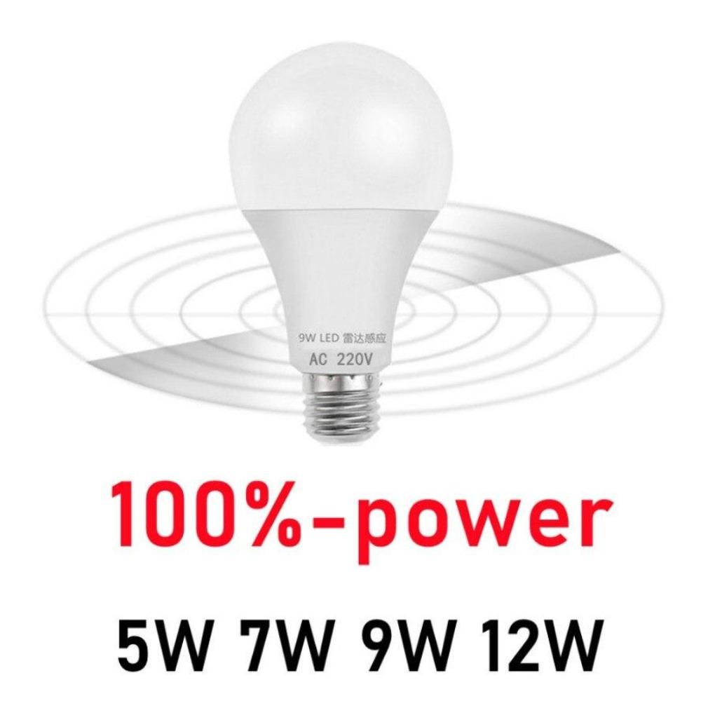 E27 85V-265V Lampadina LED con Sensore di Movimento Radar a Microonde Lampada LED Automatica Intelligente Lampadina Infrarossa Risparmio Energetico Casa Portico Scala Corridoio
