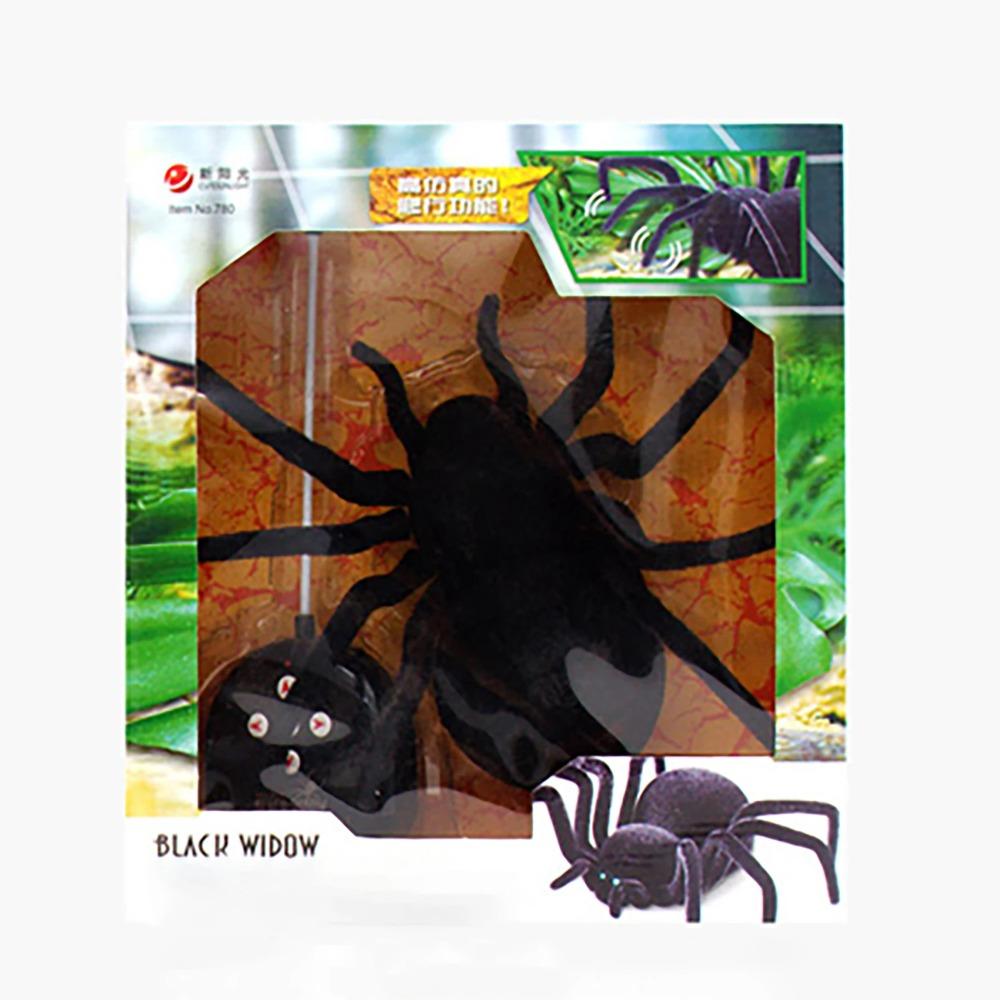 Electronic Remote Control Tarantula Realistic Crawling Spider with Glowing Eyes 4CH Smart RC Prank Toy for Halloween Scary Gift
