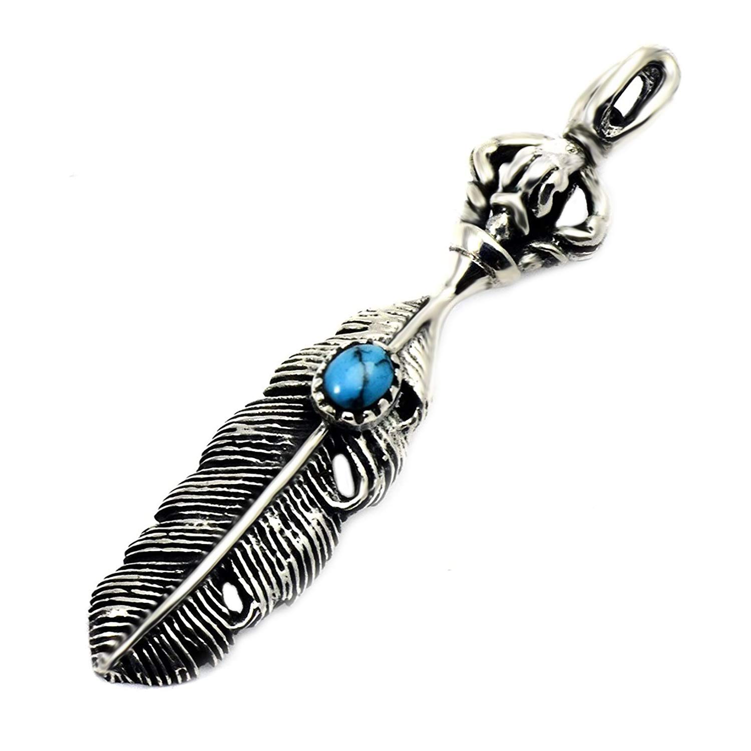 

[STERLING SILVER 925] Silver Indian Turquoise Native American Pendant for Men and Women AMTHGTO-039