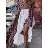 European and American Skirt Women's Fashion Irregular White Lace Long Dress Summer All-Matching Skirts 2025 New
