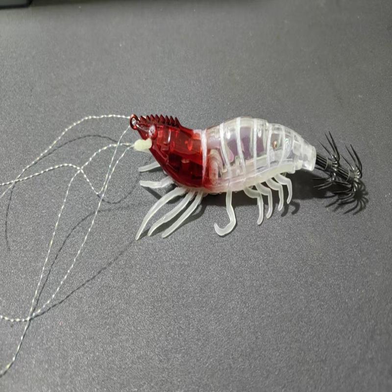 1PCS Glow Horizontal Egi Set 8cm Realistic Shrimp Fishing Lure Luminous Squid Catching Bait for Sea Anglers