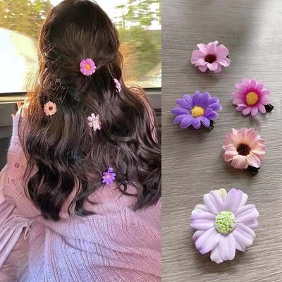5pc European and American Daisy Flower Hair Side Clips Hairpin for Women Girls Korean Photo Vacation Headwear Hair Accessories