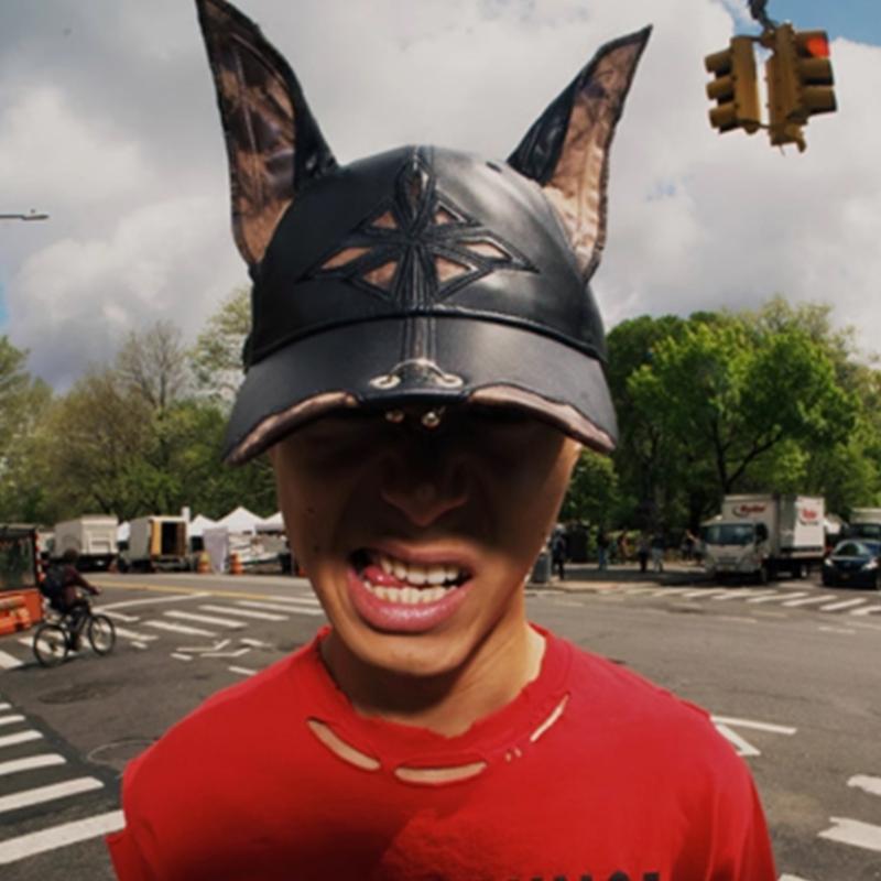 2000er Hundeohren Baseballkappe für Damen Herren Dystopische PU-Lederkappe Subkulturen Streetwear HipHop-Kappe Tägliche Party Kopfbedeckung