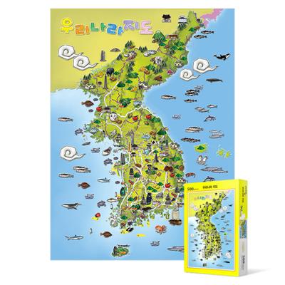 Puzzle 500 elementów - Mapa Korei, popularne koreańskie puzzle