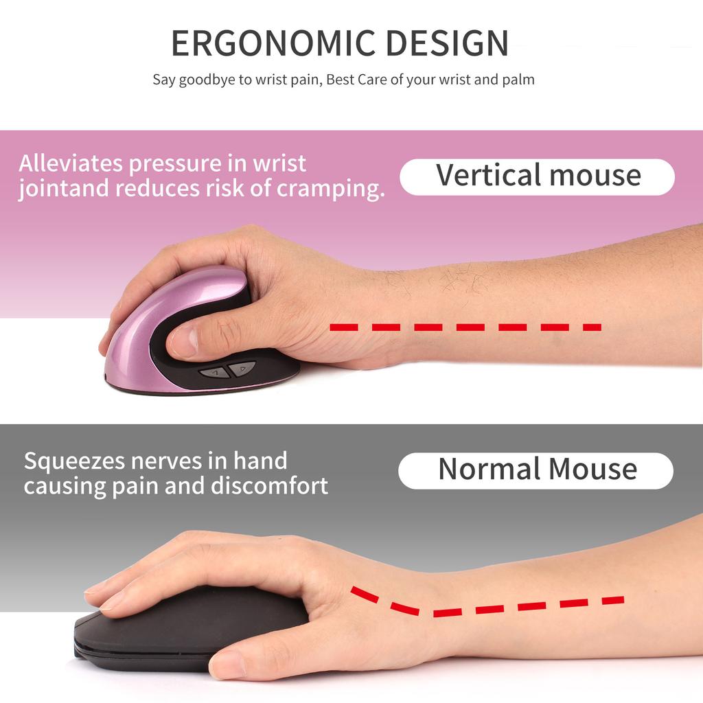 Wireless Charging Vertical Mouse Ergonomics Wireless Upright Photoelectric Built-in Lithium Battery Charging Mouse