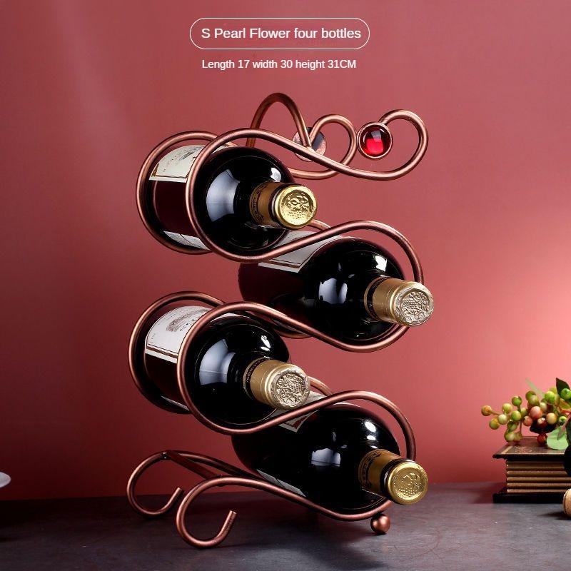 Creative Wine Rack Metal Ornaments Light Luxury Living Room Dining Table In Dining Room Wine Cupboard Home Decorations