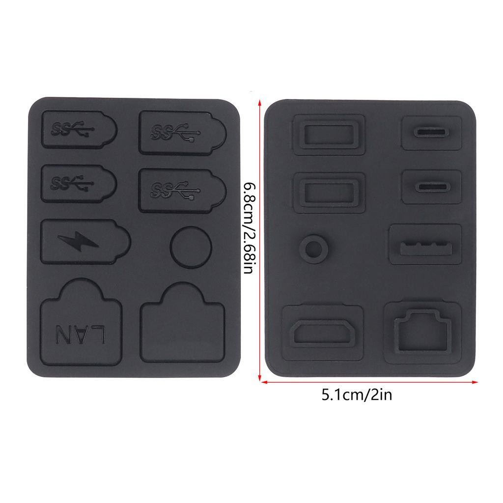 8 Stück Spielkonsolen Silikon Staubschutz Staubstopfen für PS5 Slim Staubschutzhülle Gaming-Zubehör Staubdichter Stecker Schwarz