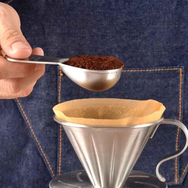 Kaffeelöffel aus Edelstahl Kaffeemesslöffel für gemahlene 15ml/30ml Bohnen Tee Zucker Feine Heim-Barista-Accessoires