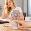 Portable Rechargeable Desktop Fan with Cartoon Ear Design USB Mini Handheld Fan for Personal Cooling Indoor Outdoor Use