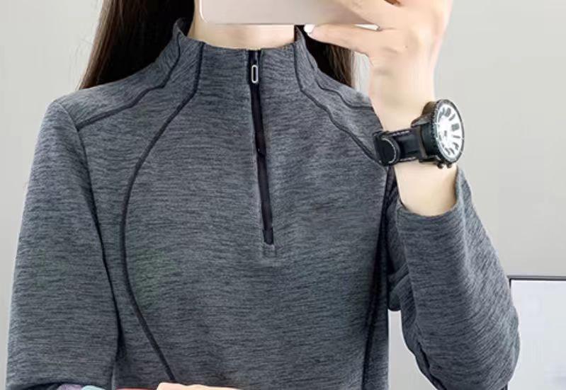 Women s Quick-Dry Fleece Stand Collar Long-Sleeve Pullover Hoodie M