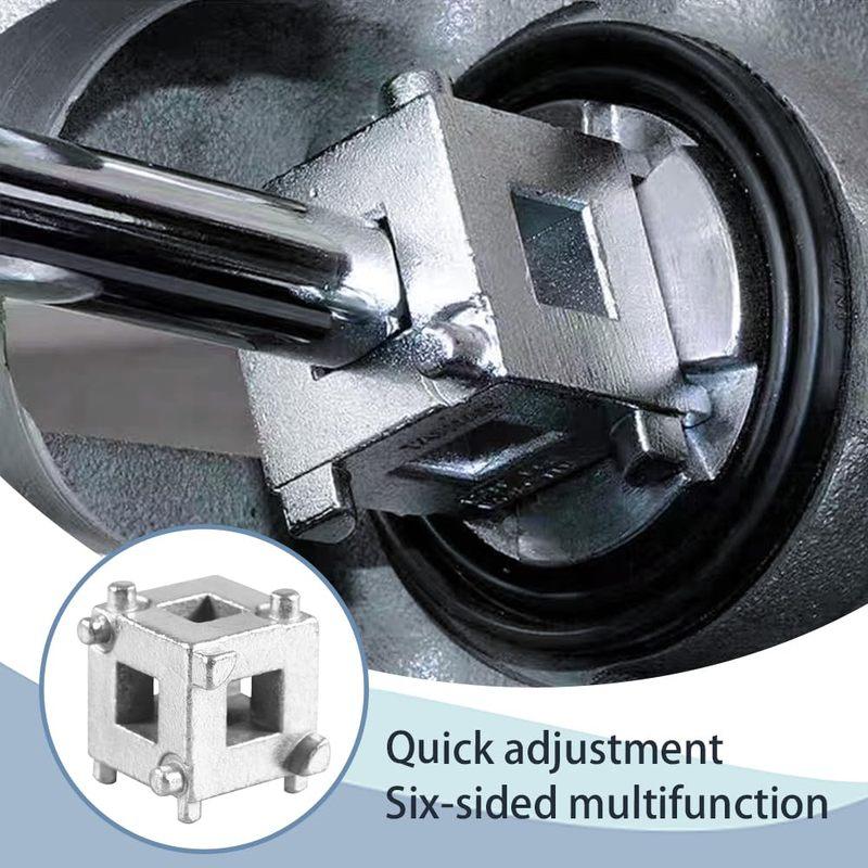 Universal Car Cube Brake Caliper Compression Tool,Durable Steel Auto Rear Disc Brake Piston Tool Fits 3/8" Square Driver