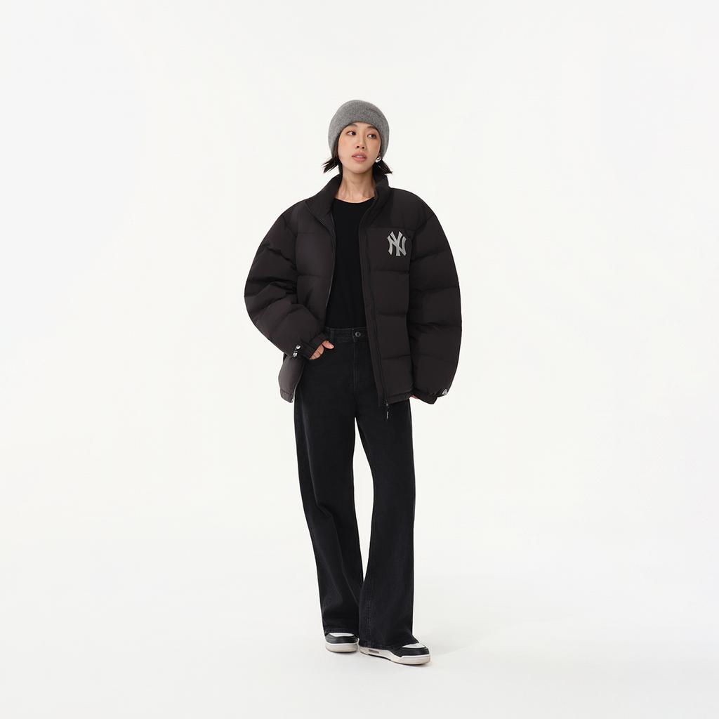 New Era X MLB New York Yankees Logo Letter Collar Zipper Lightweight Duck Down Warm Winter Casual Short Down Jacket Unisex outerwear Black 14387859