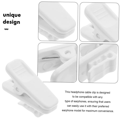 EXAOMBLE 10pcs Ear Wire Clips, Headphone Cord Organizer, Tangle-Free Small Earphone Wire Holder, Office Cord Management Accessories