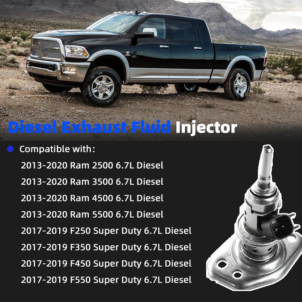 Diesel Exhaust Fluid Injector DEF Injector Compatible With Ram 2500 3500 4500 5500 6.7L 2013-2022 Ford F250 F350 F450 F550 Super Duty 6.7L Diesel